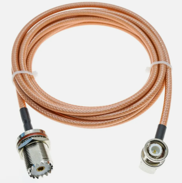 RF Pigtail Jumper Cable BNC Male Right Angle to UHF Female SO239 Nut RG400