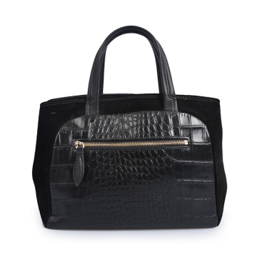 Sac à main en cuir de crocodile véritable pour ordinateur portable