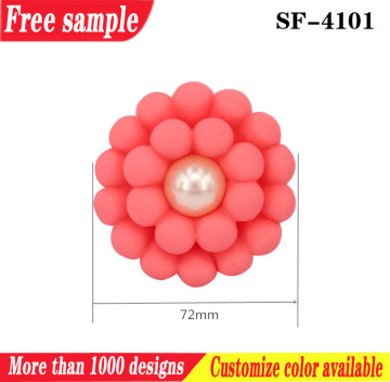 3d vinyl decorative flowers, pvc rubber shoes ornament