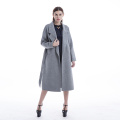 Long manteau gris 100% pur cachemire