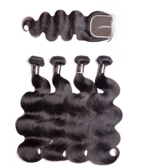2019 Sunlight Human Hair  last 5years   12A 4 Bundles Brazilian Body Wave Hair bundles With free/middle/3partClosure hair