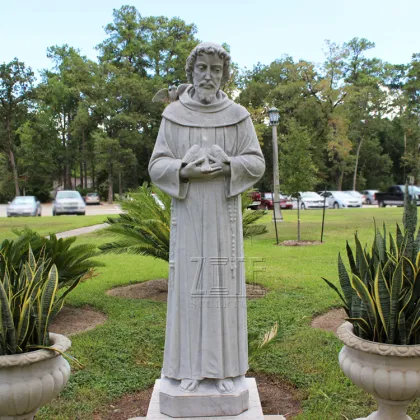 Garden decorative large stone marble st. francis statue