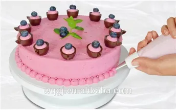 11''Cake Stand Perfect Pedestal Cake Decorating Turntable Tray Wheel Revolving Turntable
