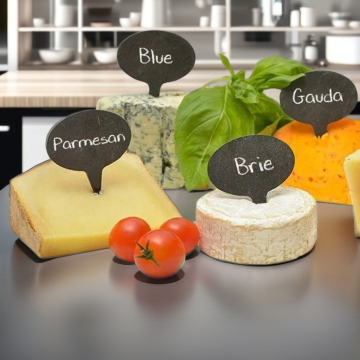Black Chalkboard Cheese Markers for Charcuterie Boards and Wedding Decor