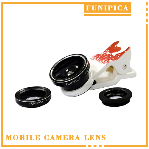 FUNIPICA Cartoon Wide angle Macro Fisheye lenses for Mobile phone camera lens