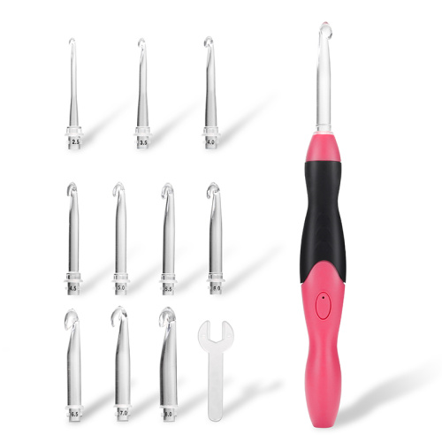 Rechargeable led light crochet hook set