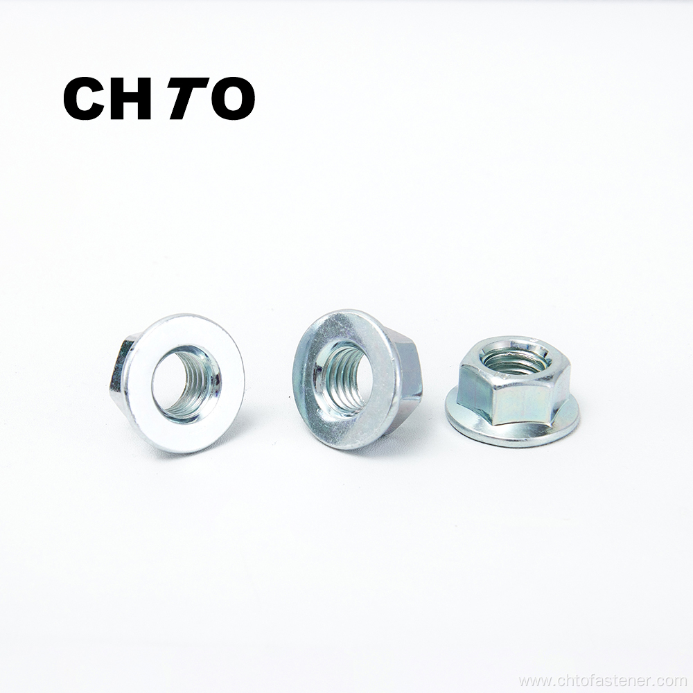 ISO 4161 Grade 10 zinc plated Hexagon flange nuts