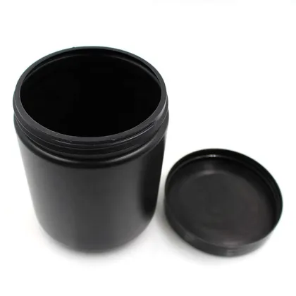 Wholesale Black Body Scrub Plastic Jars 600ml - Wide Mouth Jars for Body Butter