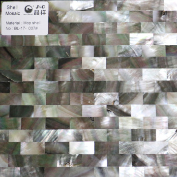 oblong shape Black mother of pearl shell mosaic