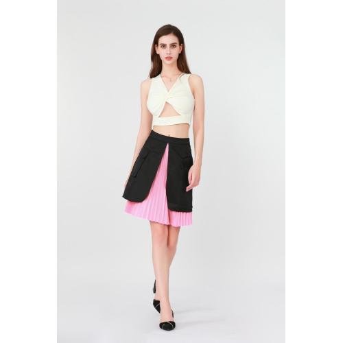 Mini Skirt For Women Double-layered Pleated Outer Layer with Utility Pockets. Supplier