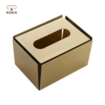 Custom Brushed Gold Black Tissue Paper Box - Stainless Steel Sus304 Square Cardboard Wholesale