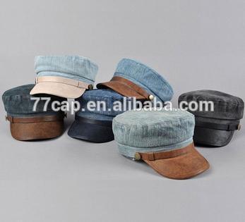 Women Girl Men Denim Fabric Military Navy Army Baseball Cadet Cap