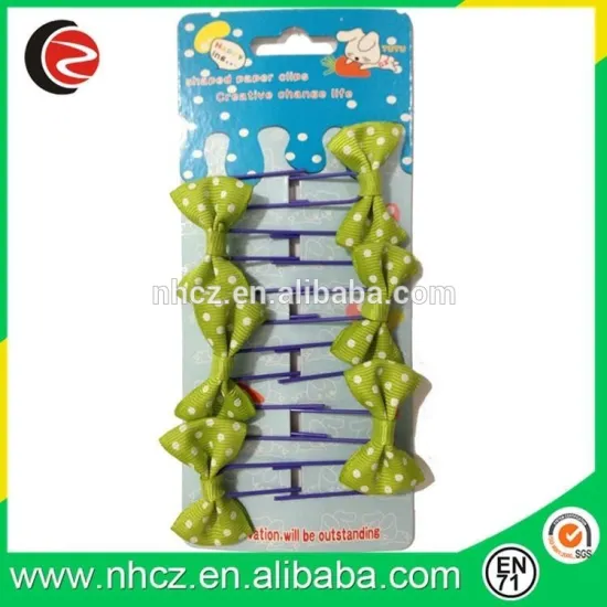 Black Metal Paper Clips with Green Bowknot