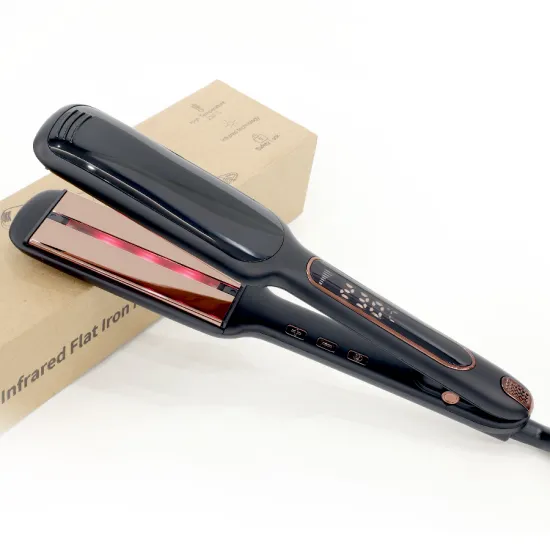 Electric Professional Wide Floating Plate Titanium Ceramic Hair Straightener with LCD Display