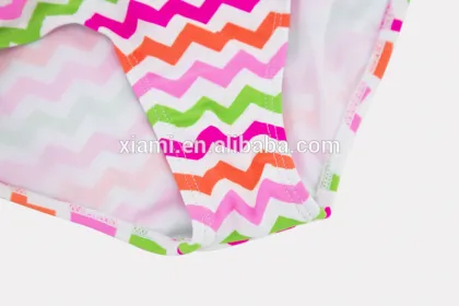 custom breathable skin friendly multicolor wave stripe beautiful flower Baby Swimming clothing