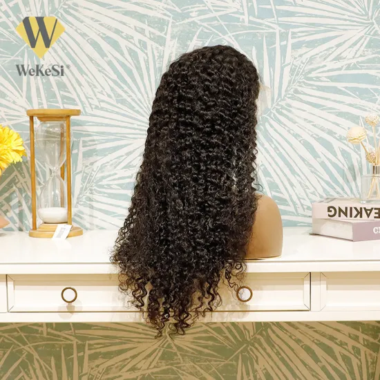 HD Swiss Lace Full Virgin Brazilian Human Hair Wigs Deep Curly Water Wave HD Lace Front Closure Wig for Black Women