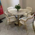 Meja kopi mewah moden perabot rumah bulat meja tengah meja marmar konkrit untuk ruang tamu