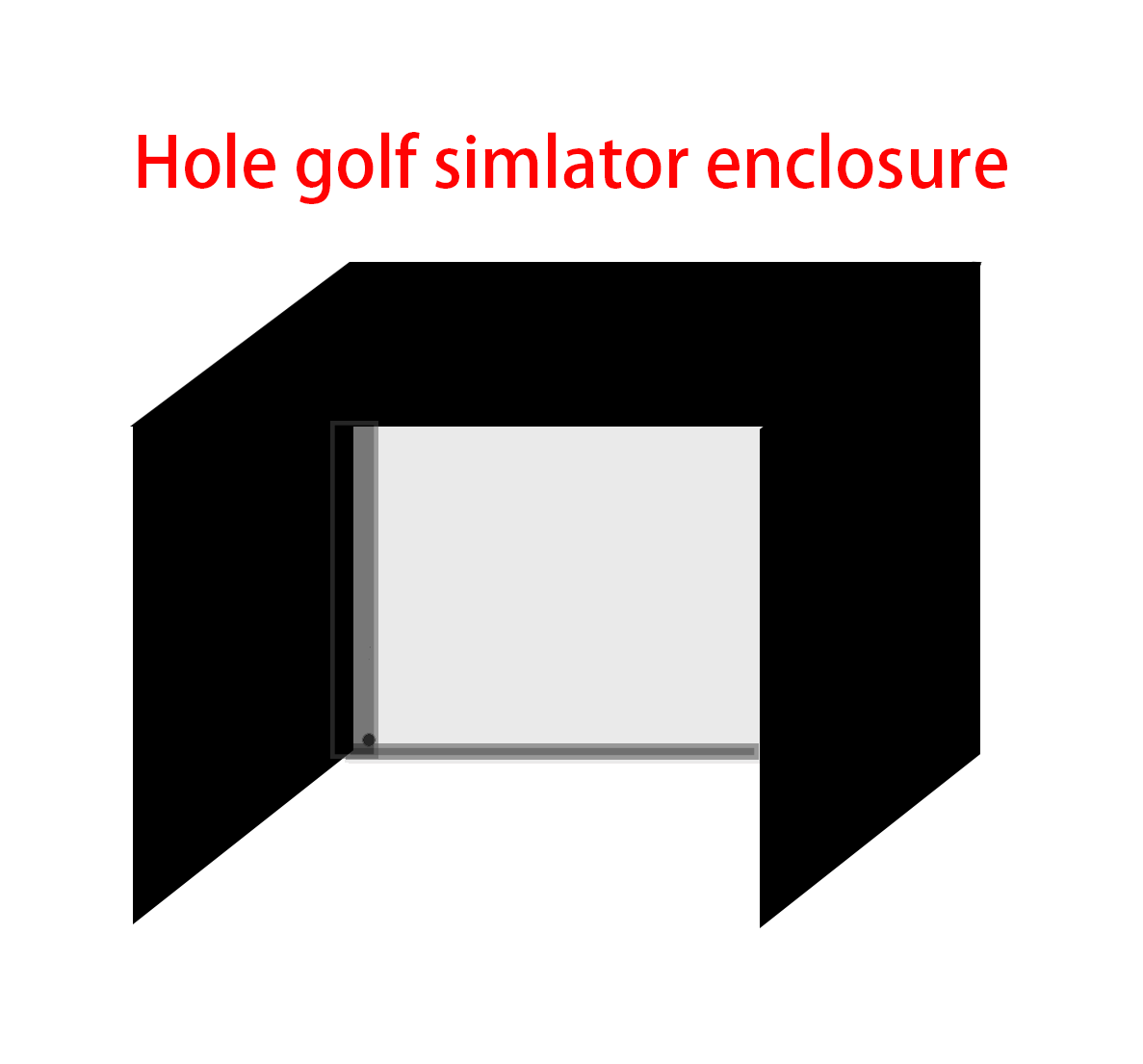 Complete golf simulator enclosure, indoor golf hitting bay frame and impact screen