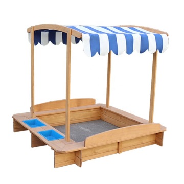 Kids Indoor Wooden Playground Sandbox with Roof for Home or Mall Outdoor Backyard