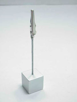 Square white base aluminum memo holder