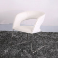 High Qualtiy Leather and Metal White Dining Chairs