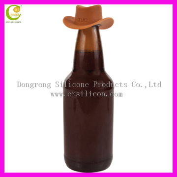 Assorted colors silicone wine bottle caps/ champagne beer sealer cover new arrival reusable cute hat shape beer bottle cap