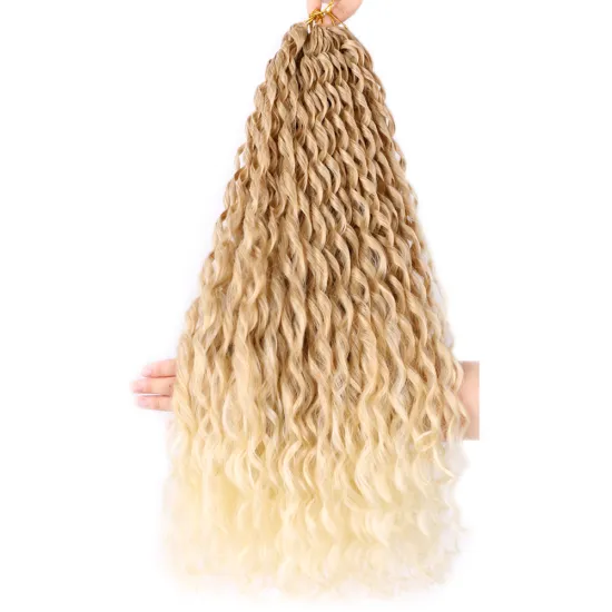 Xin Si loose deep wave bundles frontal closure natural wave color crochet hair 24 inch water wave