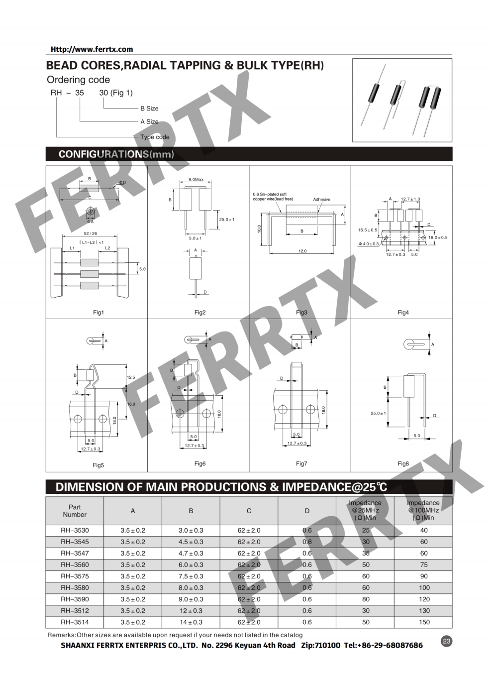 Wirewound Ferrite Beads RH