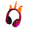 Light up fold design unicorn devil headphone