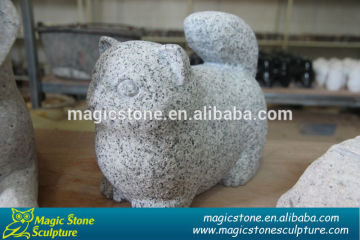 Chinese cat stone carving figurine