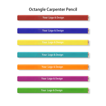 Customized Wooden Octagonal Carpenter Pencil with Sharpener and Logo