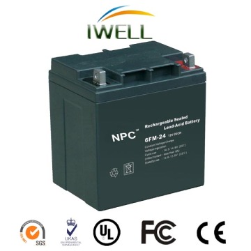 Sealed Maintenance Free Rechargeable Vrla 12V 24ah Lead-acid Battery