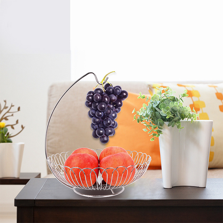 stainless steel storage fruit basket with banana hanger