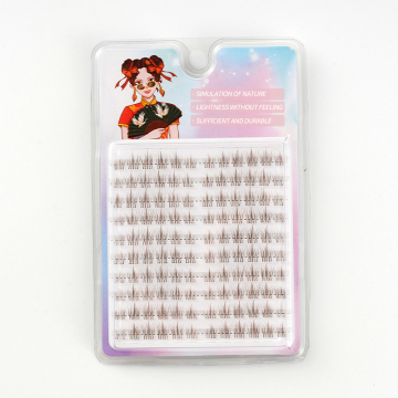 Elegant Fan Eyelashes: Enhance Your Look with 120 Cluster, 10 Rows Capacity Brown False Eyelashes