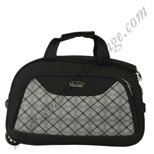 Twill fabric black trolley hand bag, carry on type bag