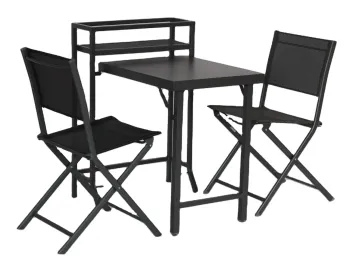 Space-Saving 3-Piece Folding Bistro Table and Chair Set for Patios and Balconies