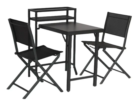 Space-Saving 3-Piece Folding Bistro Table and Chair Set for Patios and Balconies
