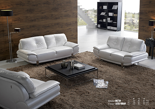 White Leather Sofa Set