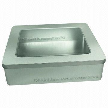Tin Box with PET Window, Sized 26 x 22.5 x 8cm, Various Designs and Sizes Available