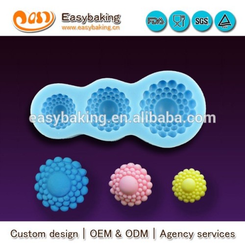 Different size fondant decorating beaded button silicone Mold