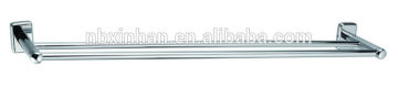 Elegant 600mm chrome plated brass double towel bar