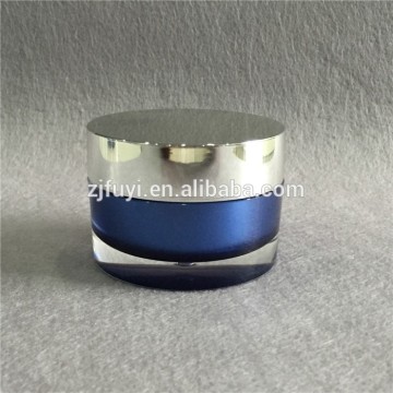 Screen printing and hot stamping surface handing acrylic cosmetic jar with metallice cap