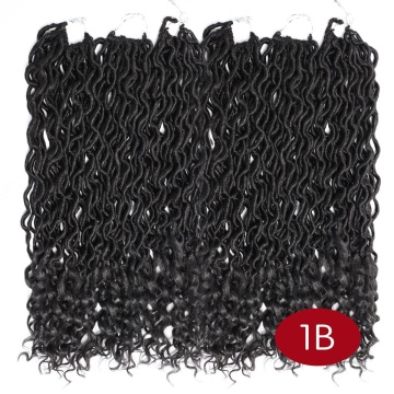 Dreadlocks Braids 24strands 18"75g Deep Wave Curly Ends Crochet Hair Braids Wavy Goddess Locs Synthetic Braiding Faux locs Hair