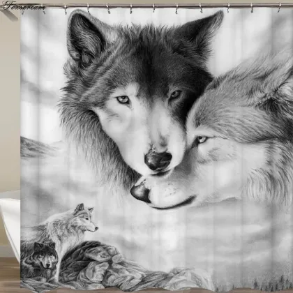 Wolf Bathroom Shower Curtain rideaux new waterproof bathroom curtains bath shower curtains fabric 3D shower curtains or mat
