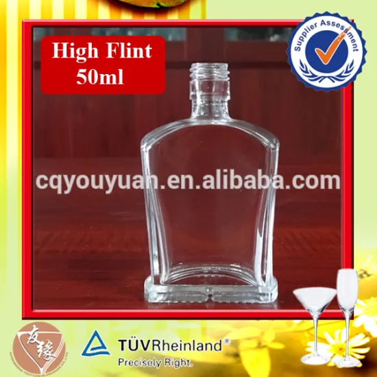 Custom design 50 ml empty mini glass liquor bottle wholesale