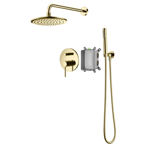 Rain Brass Complete Shower System With Rough-In Valve