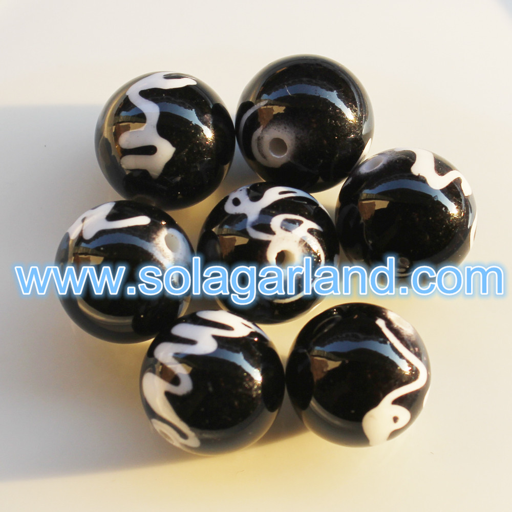 10MM Vintage Plastic Round Beads