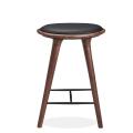 Living Room Bar Stool High Density Foam Upholstered Black Metal Leg Dining Chairs