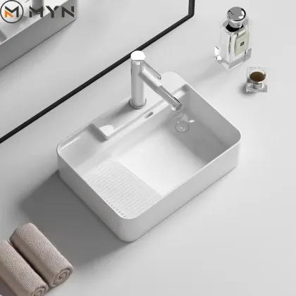 Ceramic Square Countertop Basin Sink