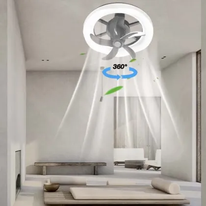 Low Profile Ceiling Fan with Integrated Light